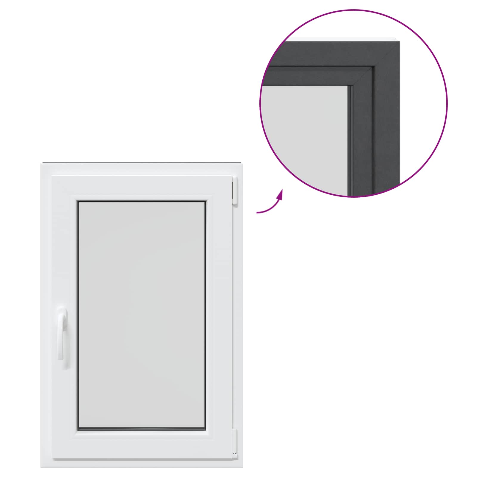 Kellerfenster RISOR 50 x 50 cm PVC und Glas Weiß