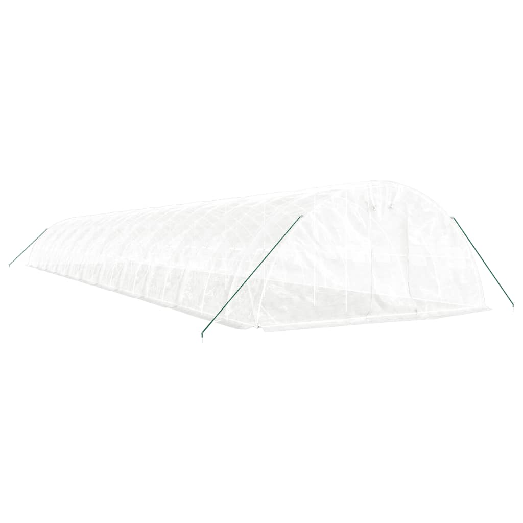 Gewächshaus mit Stahlrahmen Weiß 40 m² 8x5x2,3 m