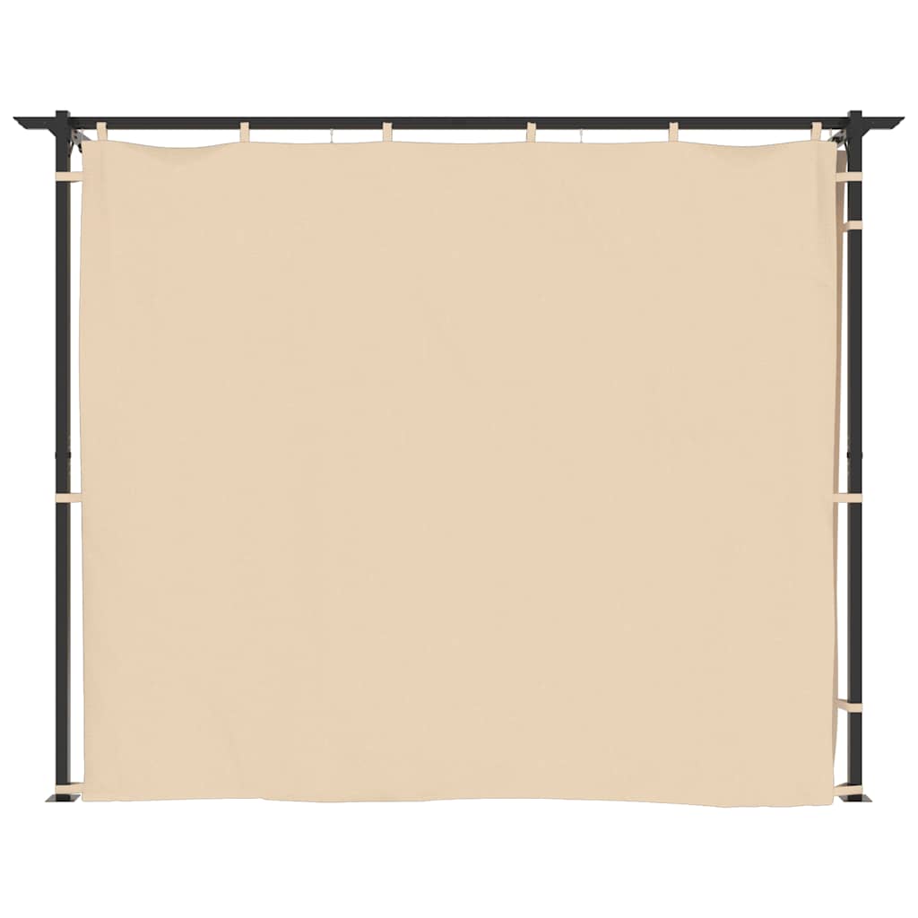 Pavillon mit Vorhängen 3x3 m Taupe Stahl