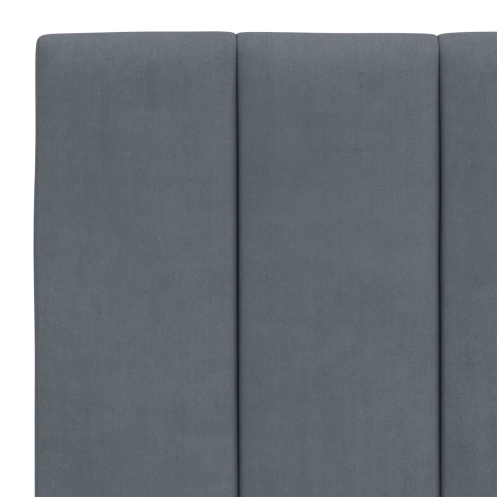 Bett mit Matratze "Hanko" Hellgrau 80x200 cm Samt