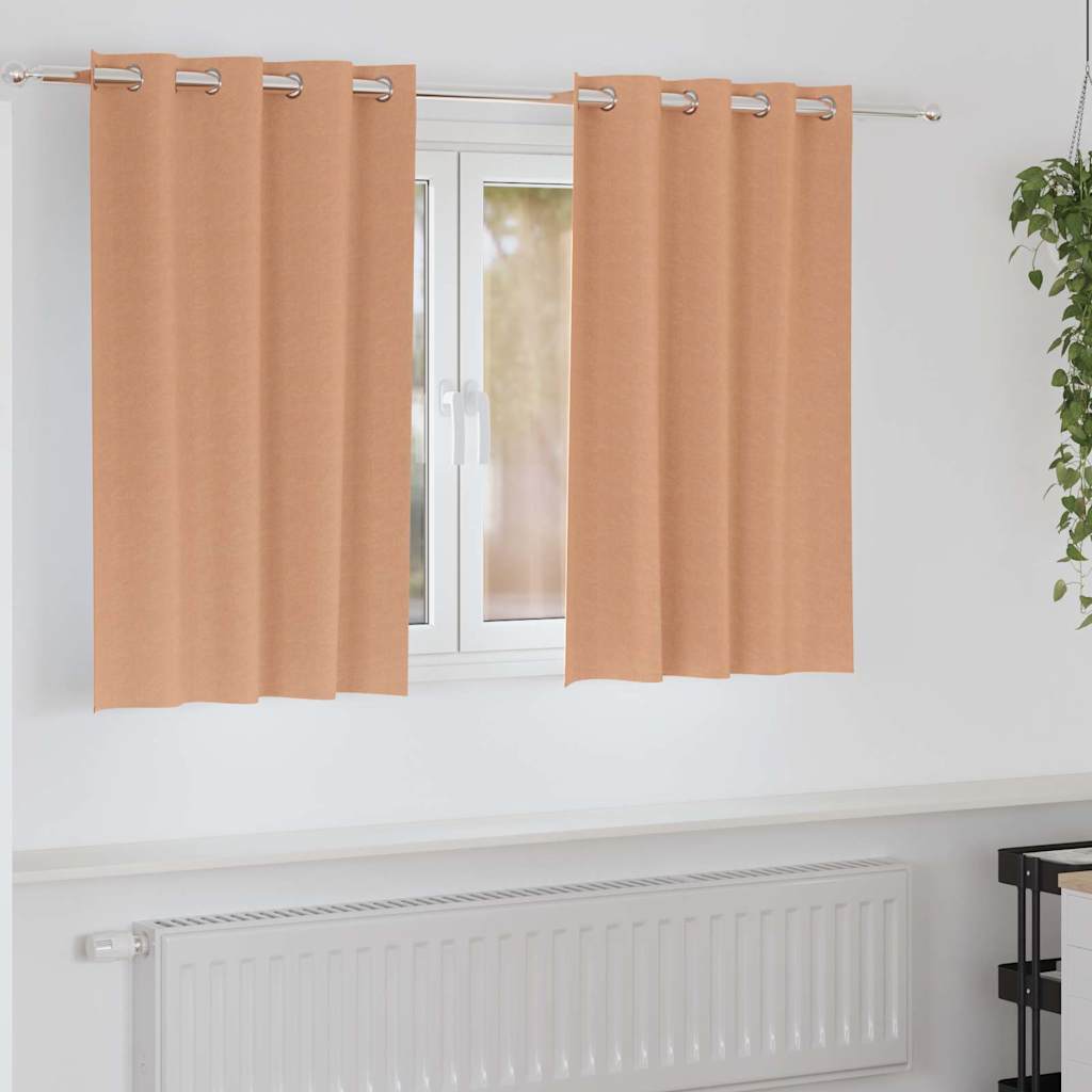Verdunkelungs-Vorhänge mit Ringen 2 pcs Beige 140 x 140 cm