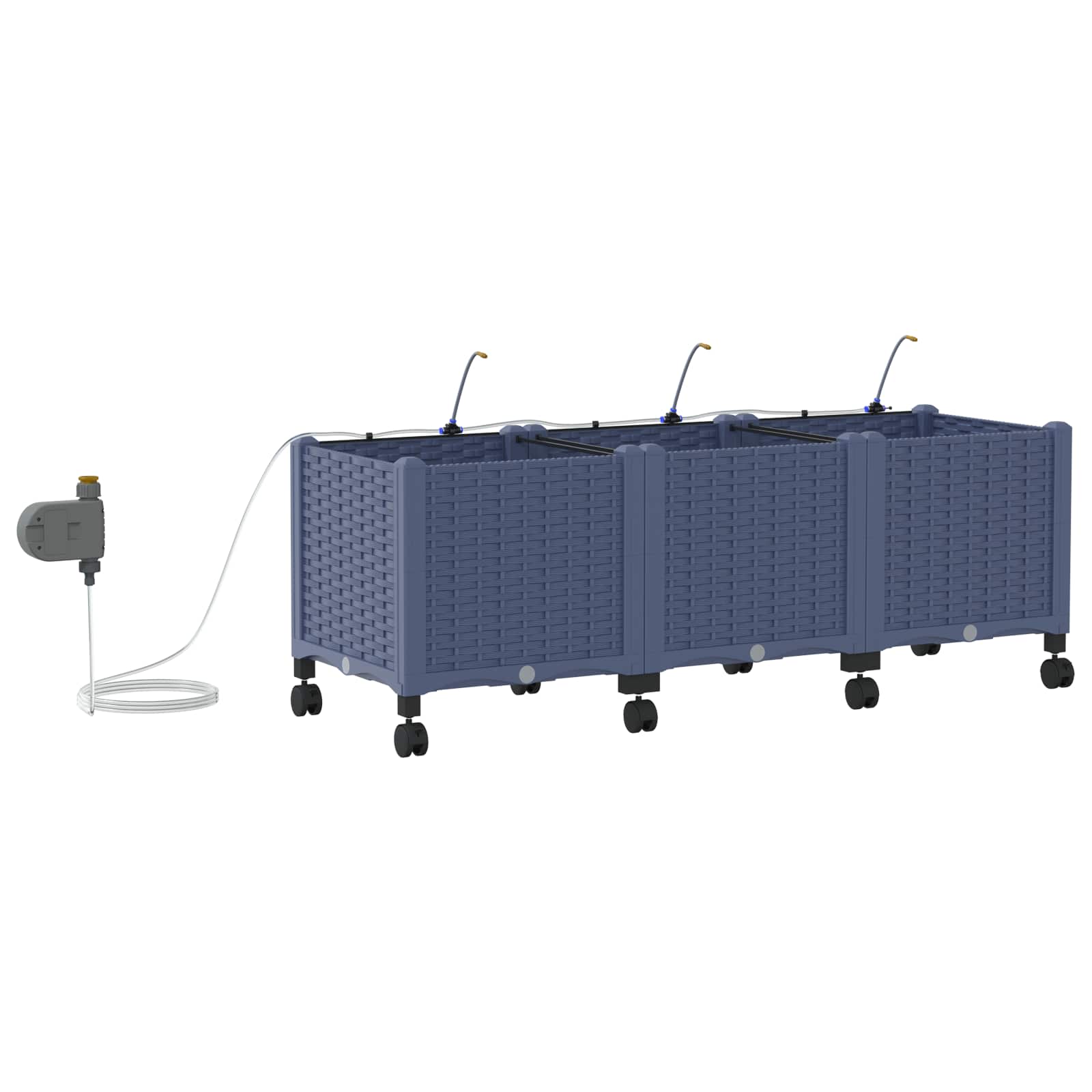 Garten-Pflanzgefäß 4 Stk. Braun 160 x 40 x 22 cm PP