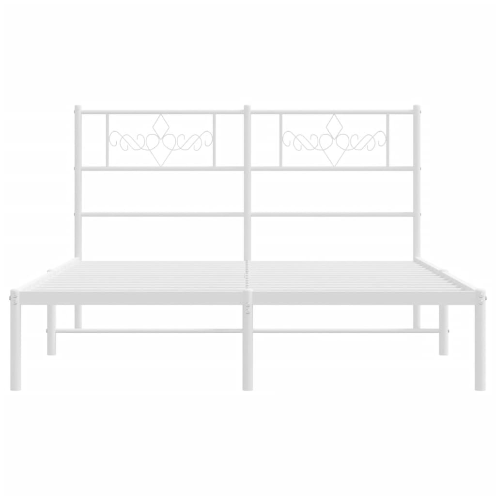 Bettgestell mit Kopfteil Metall Schwarz 100x190 cm