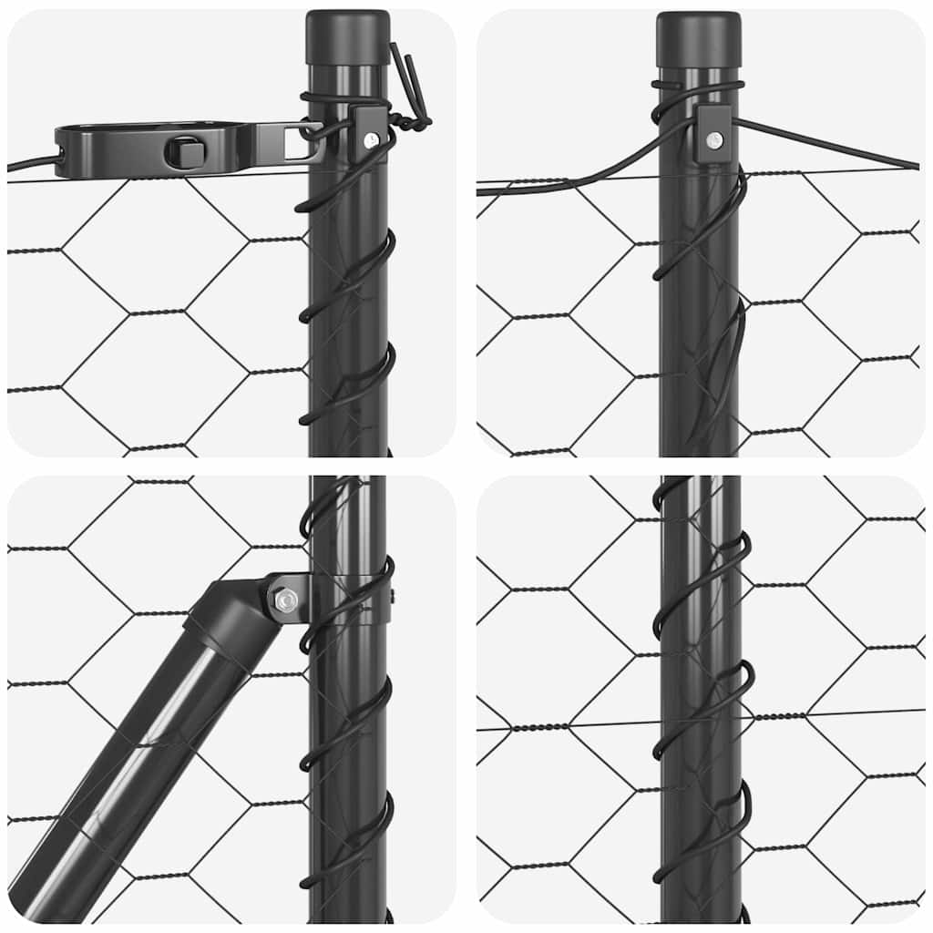 Outdoor Kettenglied-Zaun Erdfixierung 10 x 0,4 m Grün Netz