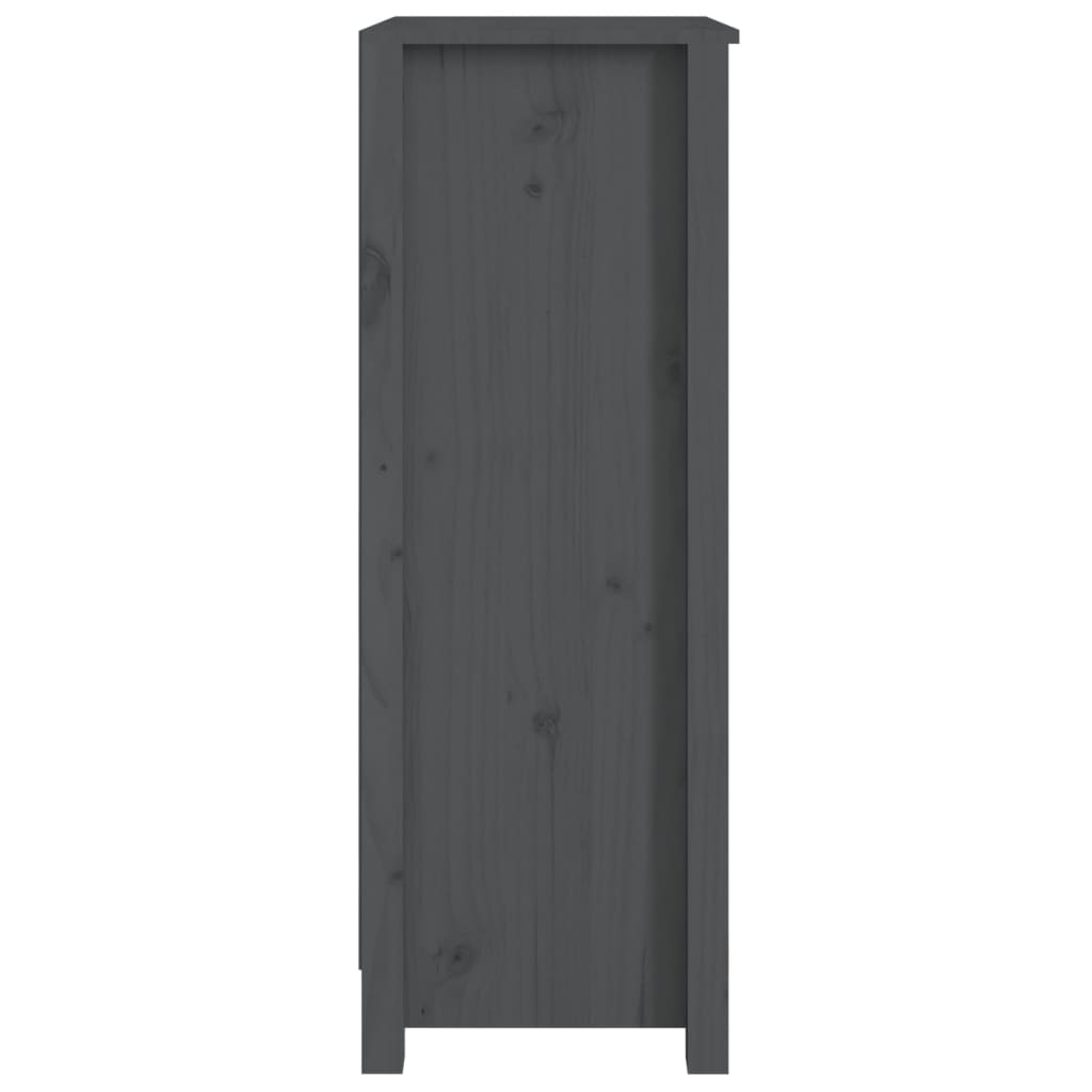 Bücherregal Grau 80x35x68 cm Massivholz Kiefer