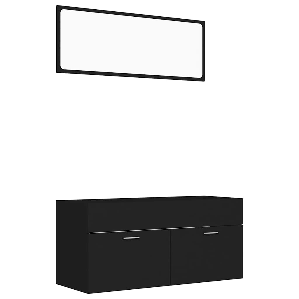 2-tlg. Badmöbel-Set Weiß Holzwerkstoff