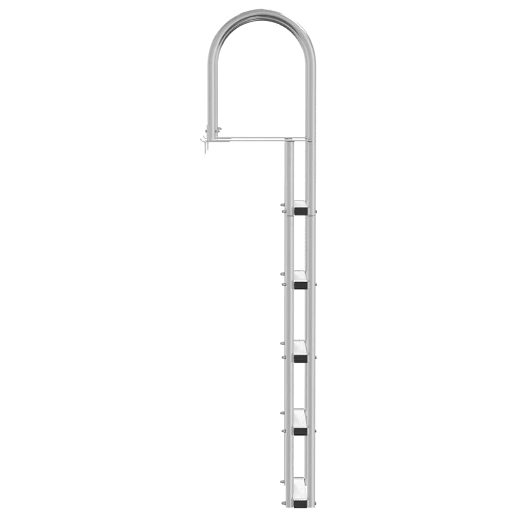 3-Stufen Dockleiter Silber 45 x 11,5 x 134 cm Aluminium