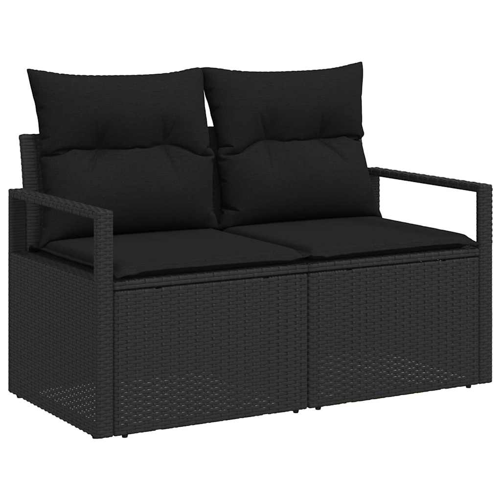 Garten Essgruppe mit Kissen 8 pcs Schwarz und Creme