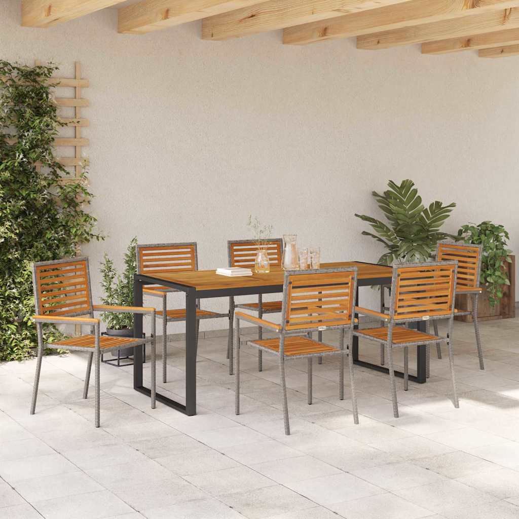 Garten Essgruppe 5 pcs Schwarz und Braun Poly-Rattan