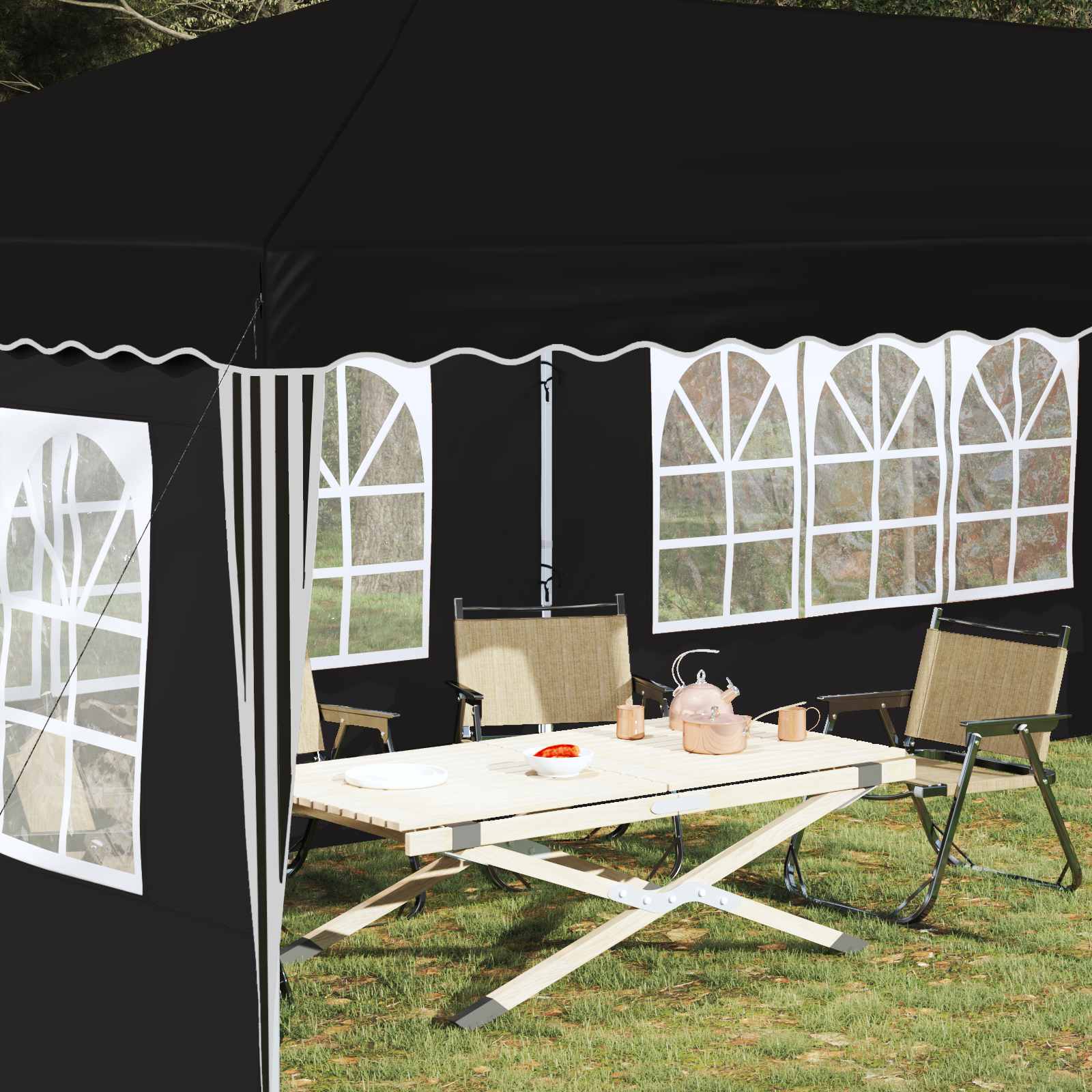 Pop-up Partyzelt 575 x 290 x 245 cm Creme