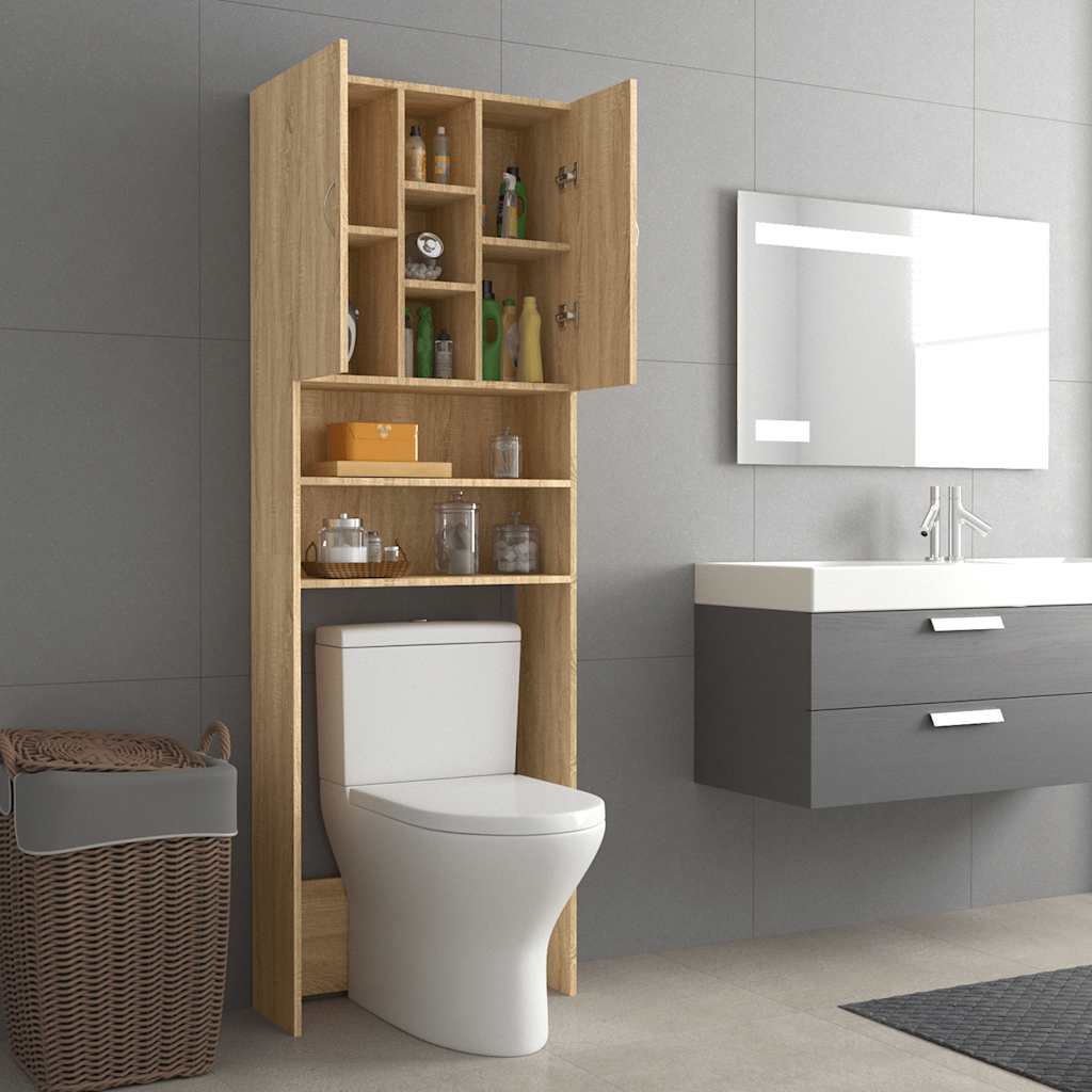 Waschmaschinenschrank Weiß 64x25,5x190 cm