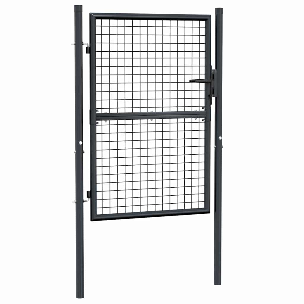 Maschen-Gartentor verzinkter Stahl 100 x 75 cm Grau