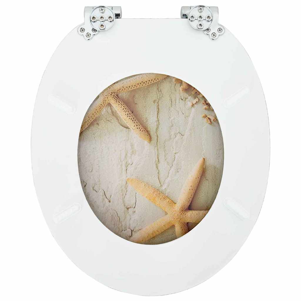 Toilettensitz MDF Deckel Schlichtes Design Weiß