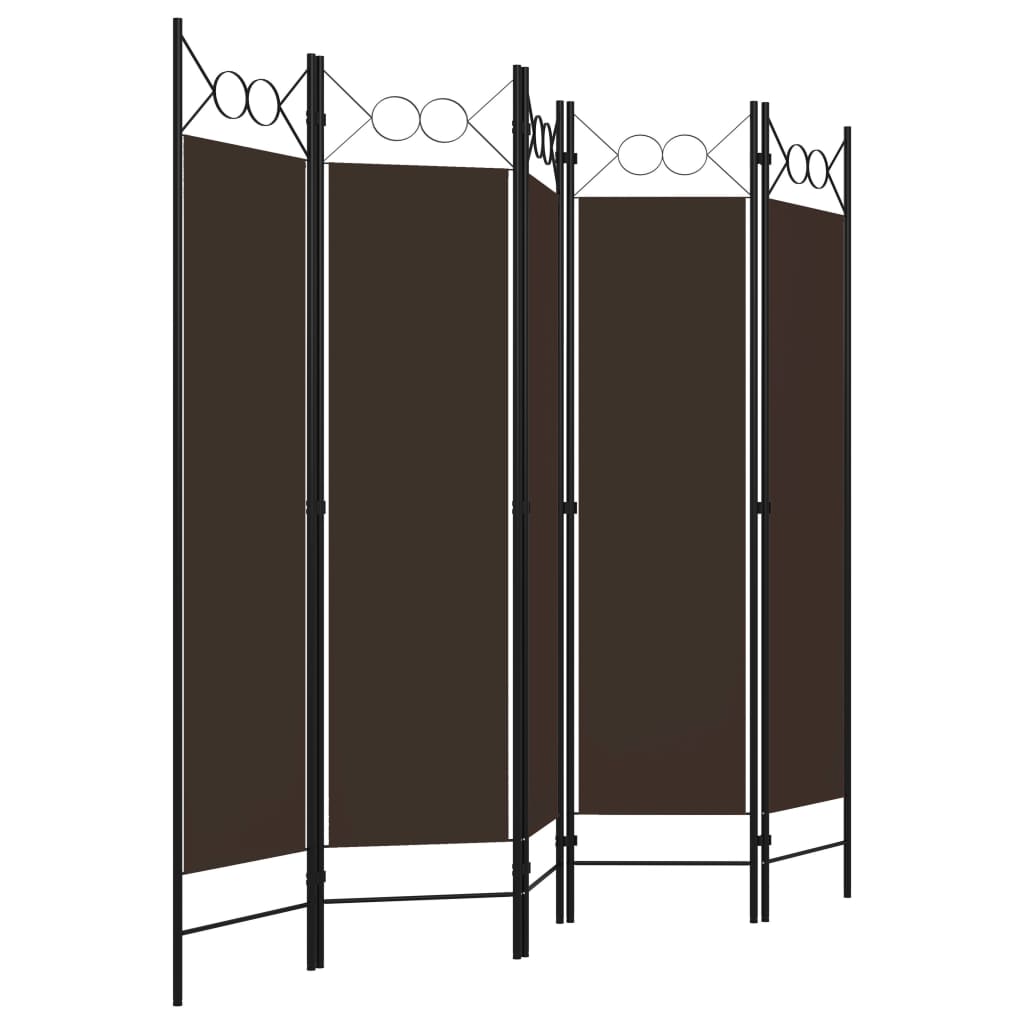 5-tlg. Raumteiler Anthrazit 200 x 180 cm