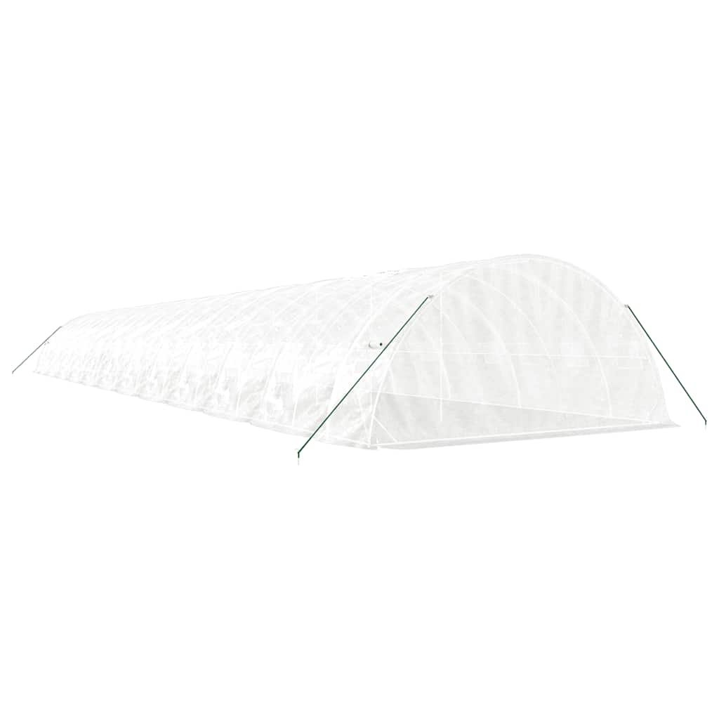 Gewächshaus mit Stahlrahmen Weiß 40 m² 8x5x2,3 m