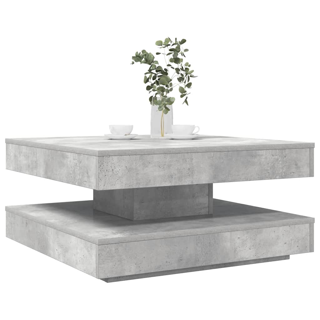 Couchtisch 360-Grad Drehbar Weiß 90x90x34,5 cm