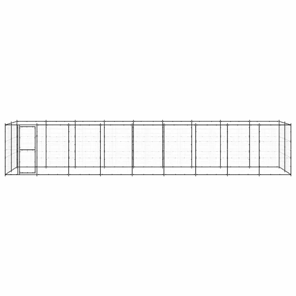 Outdoor-Hundezwinger mit Überdachung Stahl 7,26 m²