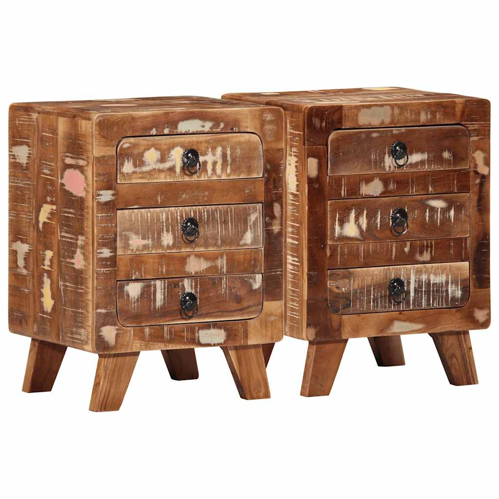 Nachttisch 37x32x50 cm Altholz Massivholz