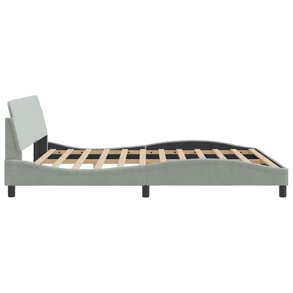 Bettgestell "Dover" Hellgrau 80x200 cm Samt