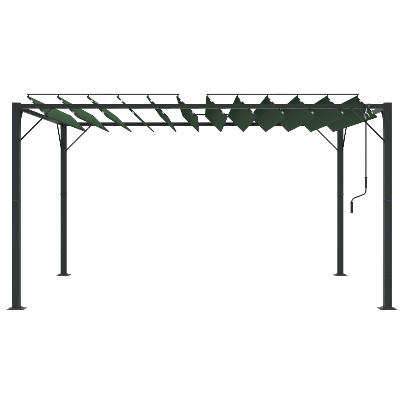 Pergola mit Lamellendach 3x3 m Creme Stoff und Aluminium