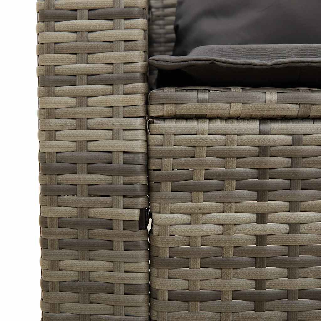 5-tlg. Garten-Sofagarnitur Kissen Stapelbar Schwarz Poly Rattan