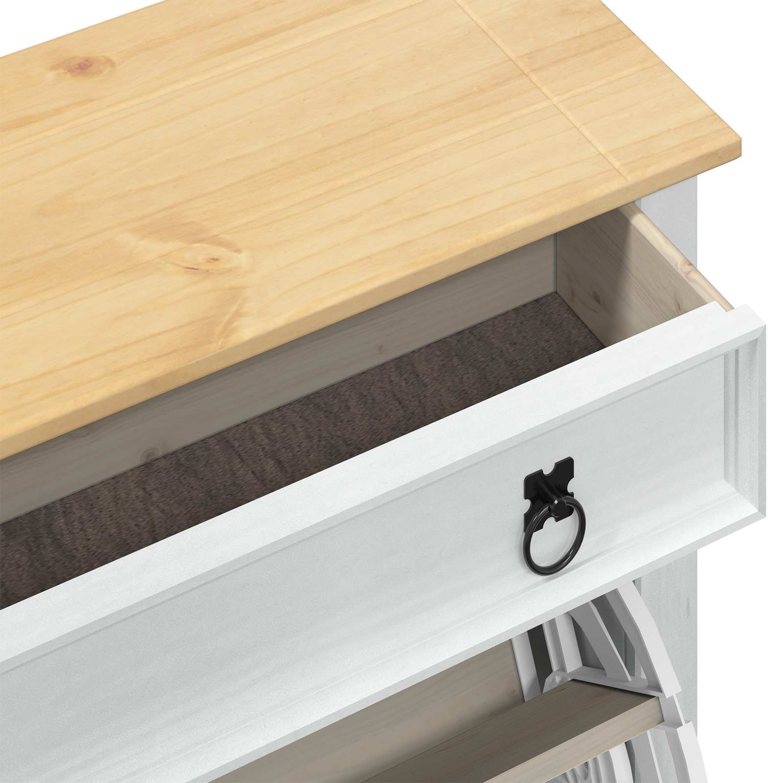 Schuhschrank Corona 99x32x47 cm Massivholz Kiefer
