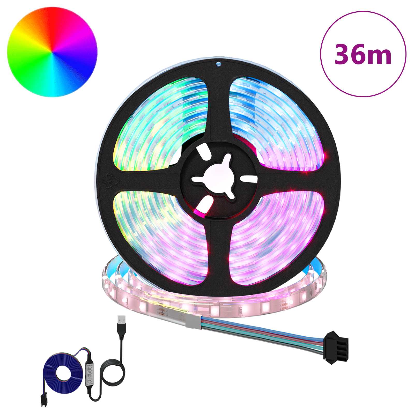 LED Streifen 2 pcs Schwarz und Transparent 3000 mm