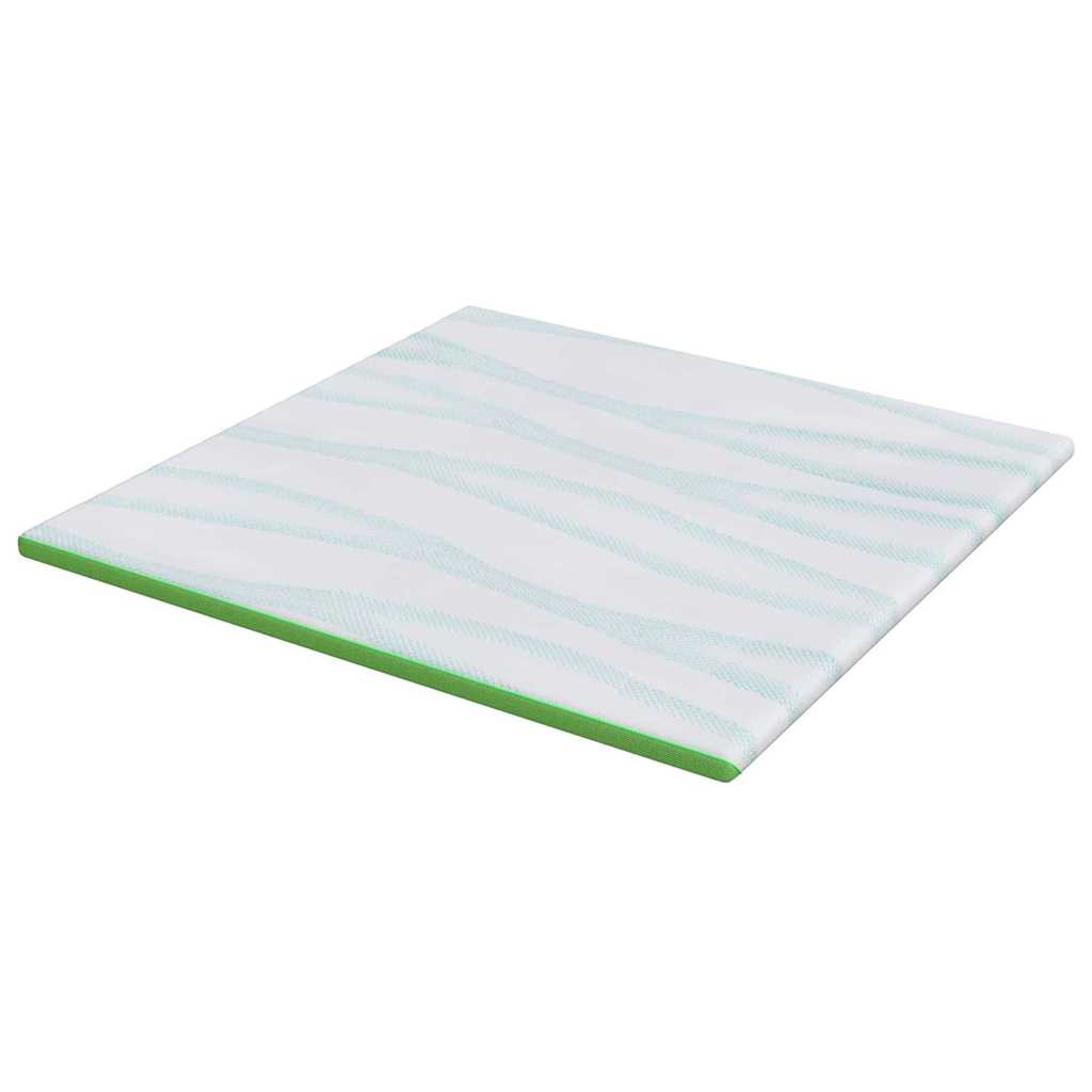 Matratzenauflage Weiß und Grün 80 x 200 cm Jacquard Stoff