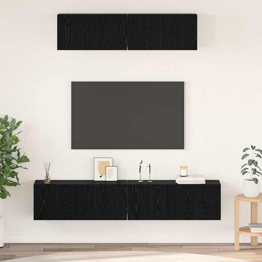 4-tlg. TV-Schrank-Set Weiß Holzwerkstoff