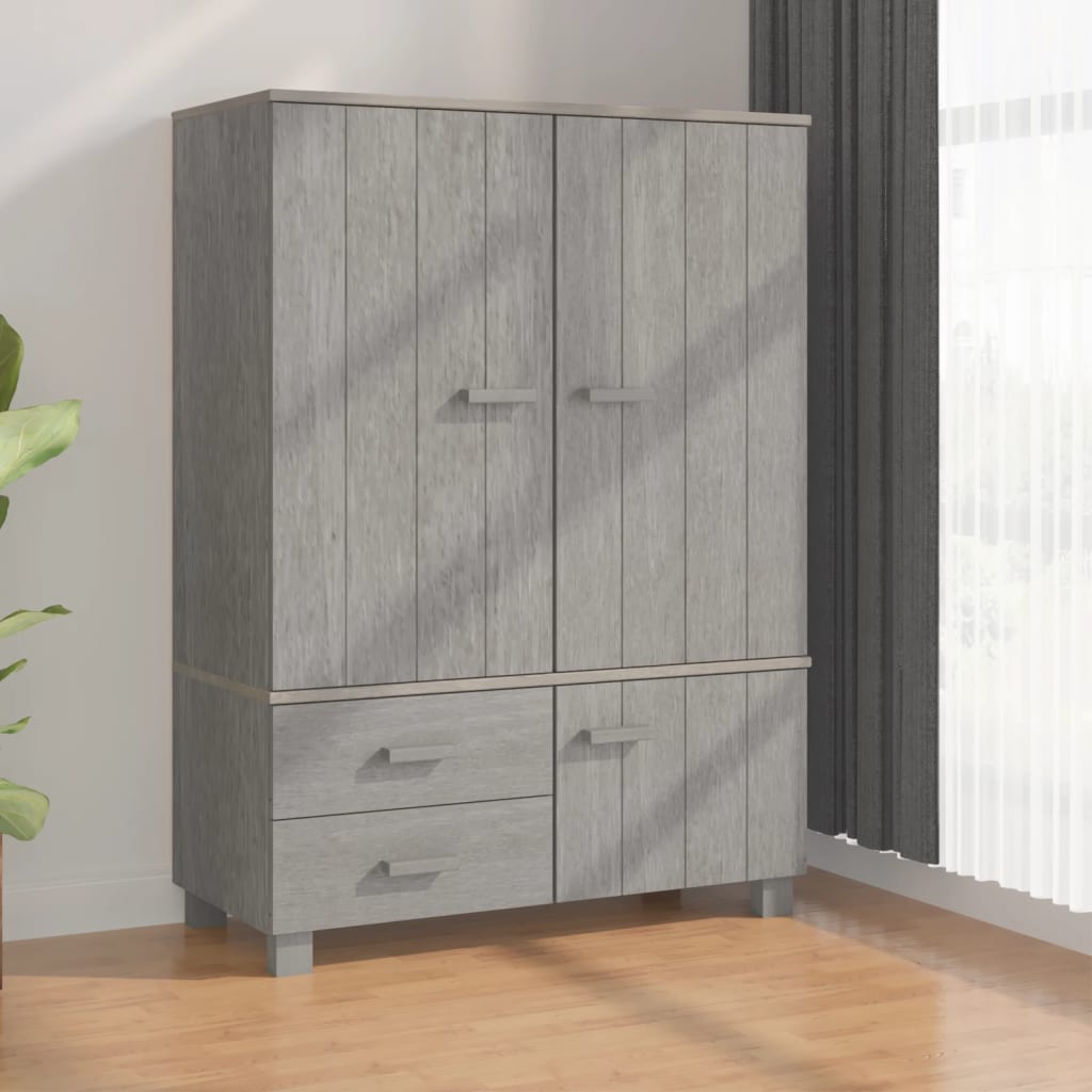 Kleiderschrank HAMAR Honigbraun 99x45x137 cm Massivholz Kiefer