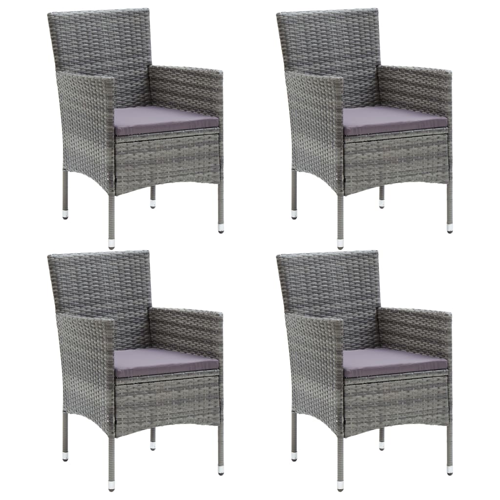Garten-Essstühle 4 Stk. Poly Rattan Schwarz