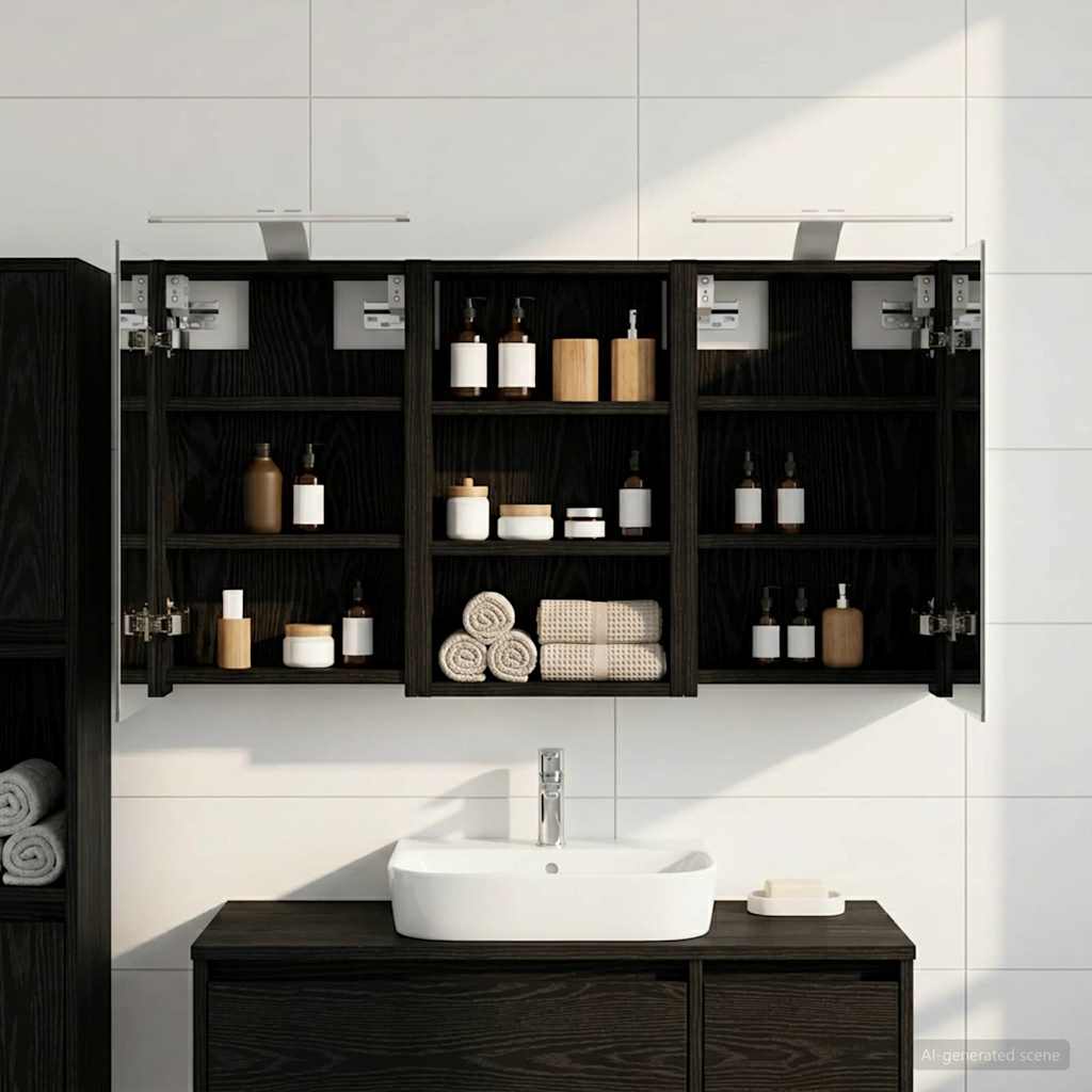 Badezimmerschrank-Set 3 pcs 80 x 10,5 x 50 cm Holzwerkstoff