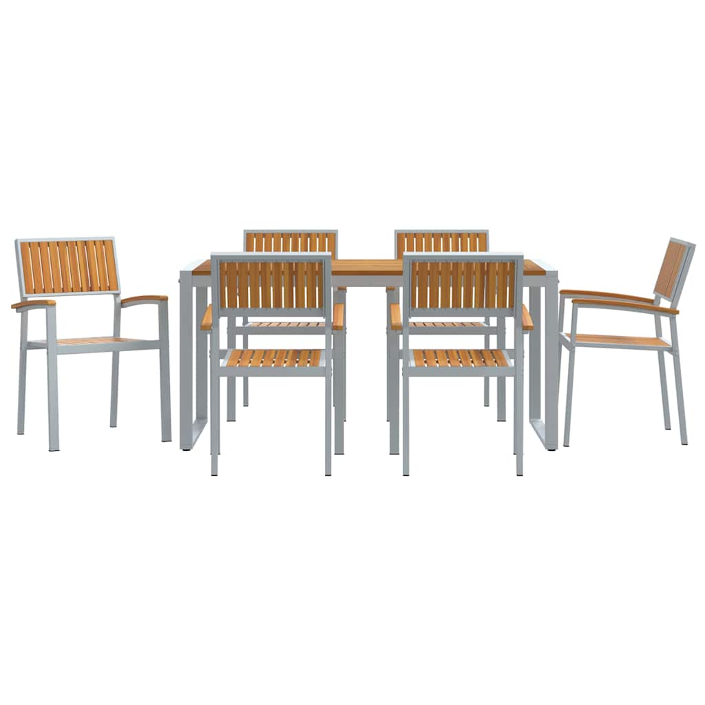 Garten Essgruppe 5 pcs Grau Massivholz Akazie