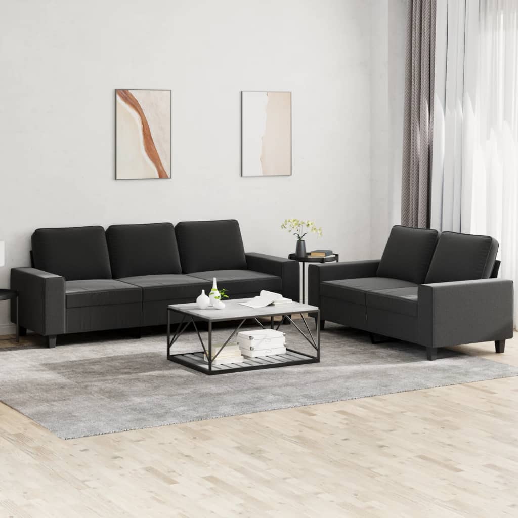 3-tlg. Sofagarnitur Hellgrau Stoff