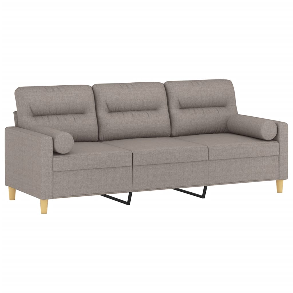 2-Sitzer-Sofa mit Zierkissen Braun 120 cm Stoff