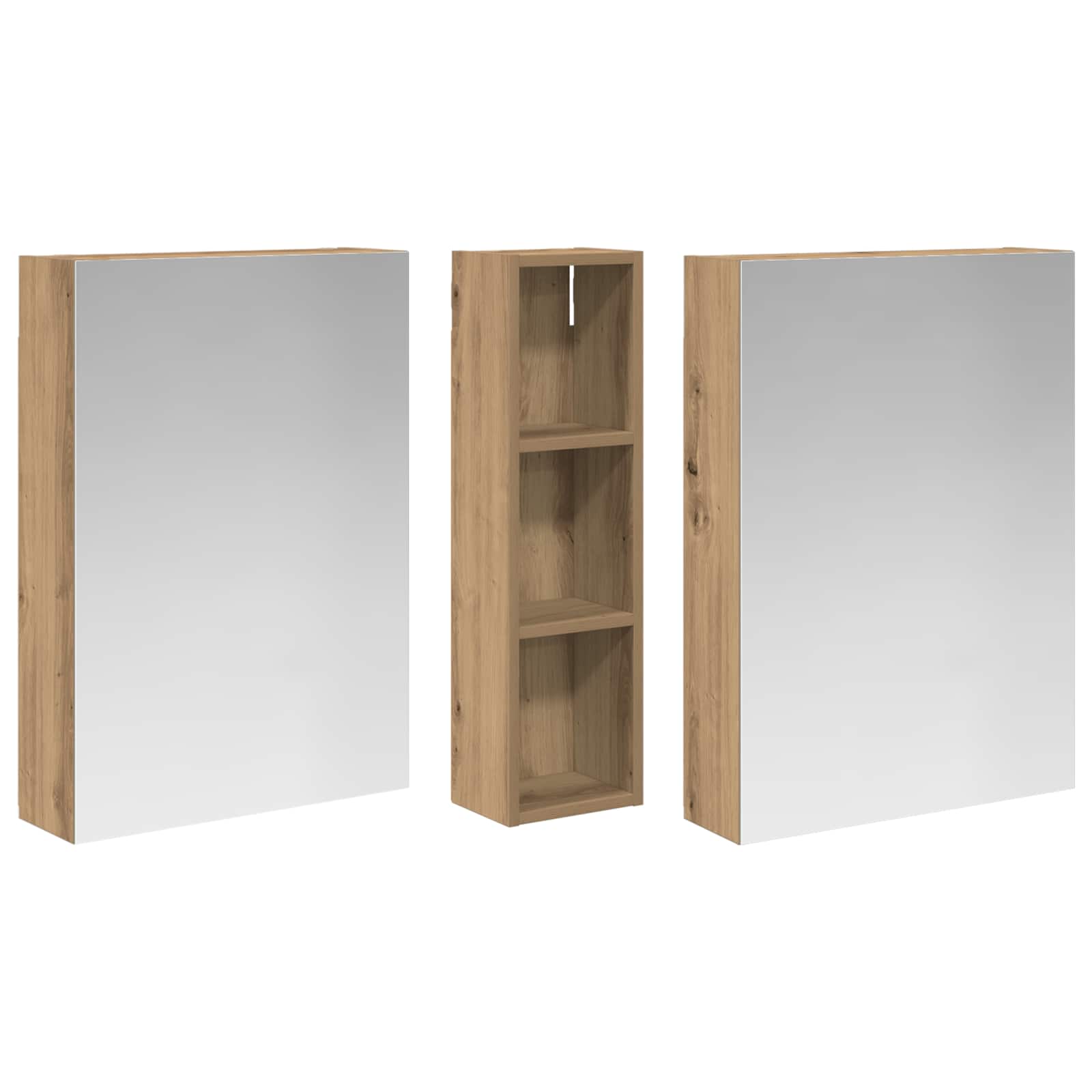 Badezimmerschrank-Set 3 pcs 80 x 10,5 x 50 cm Holzwerkstoff