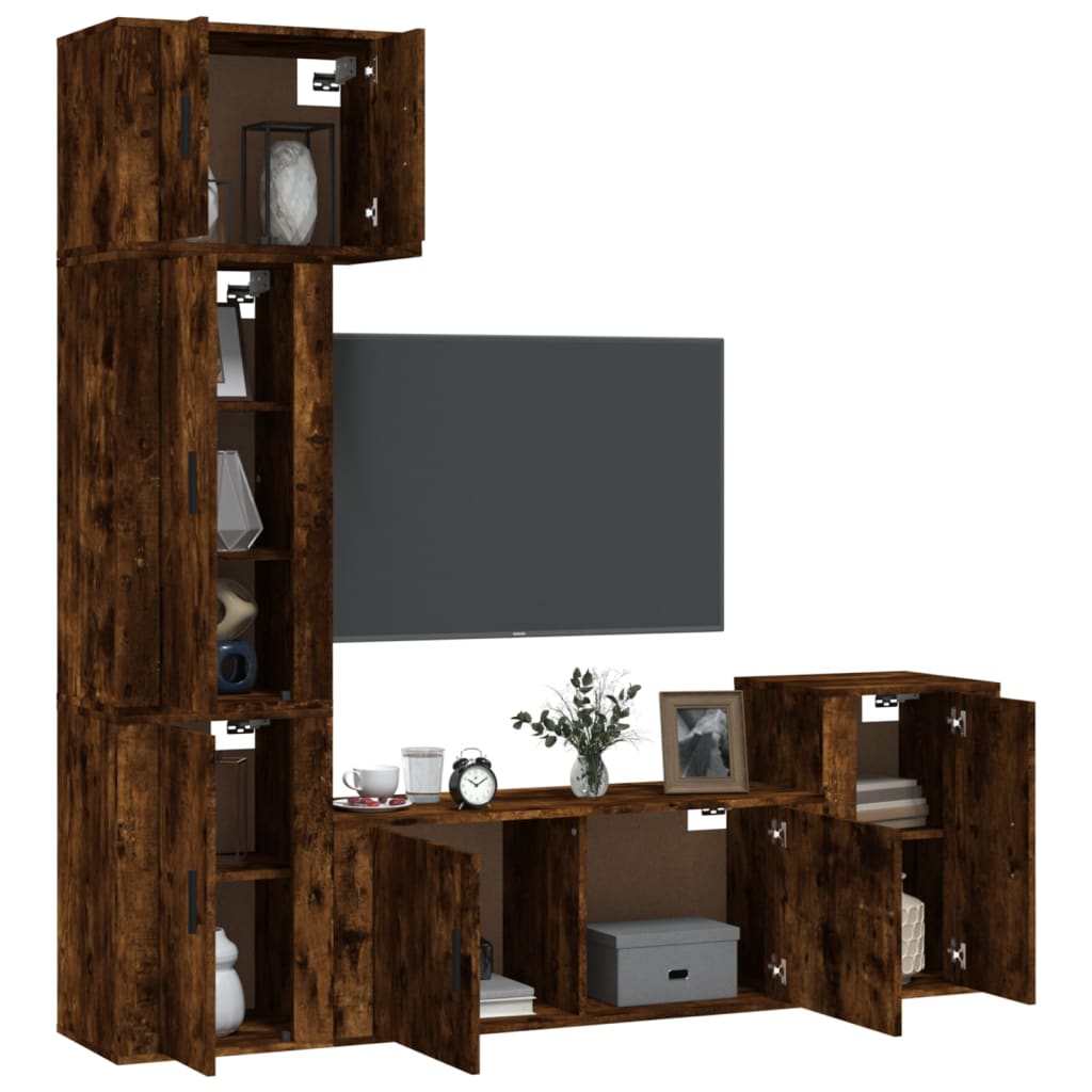 5-tlg. TV-Schrank-Set Weiß Holzwerkstoff