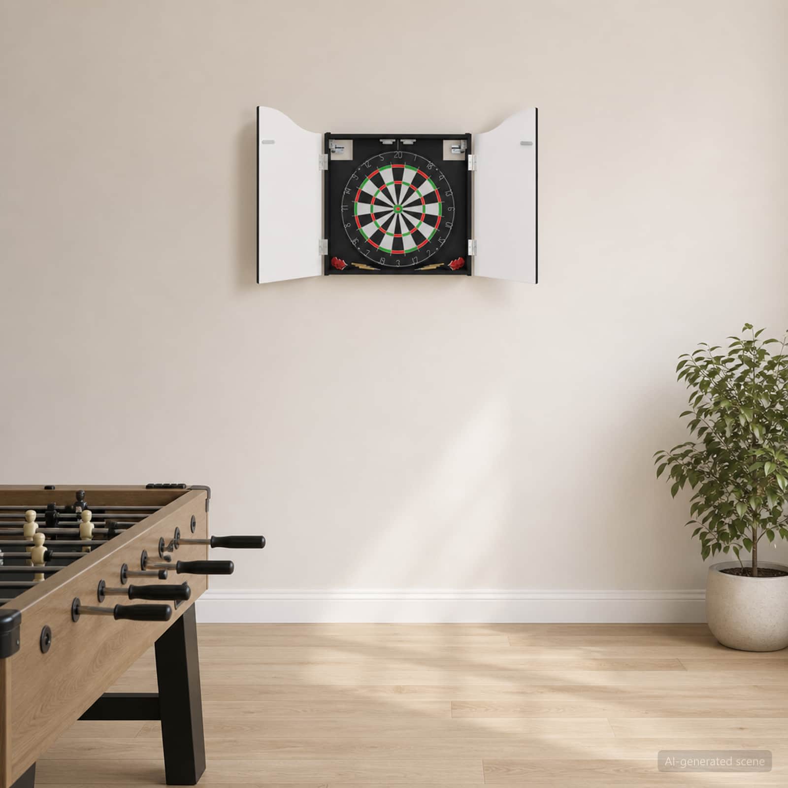 Dartboard Schrank Weiß 56 x 12 x 63 cm Holzwerkstoff