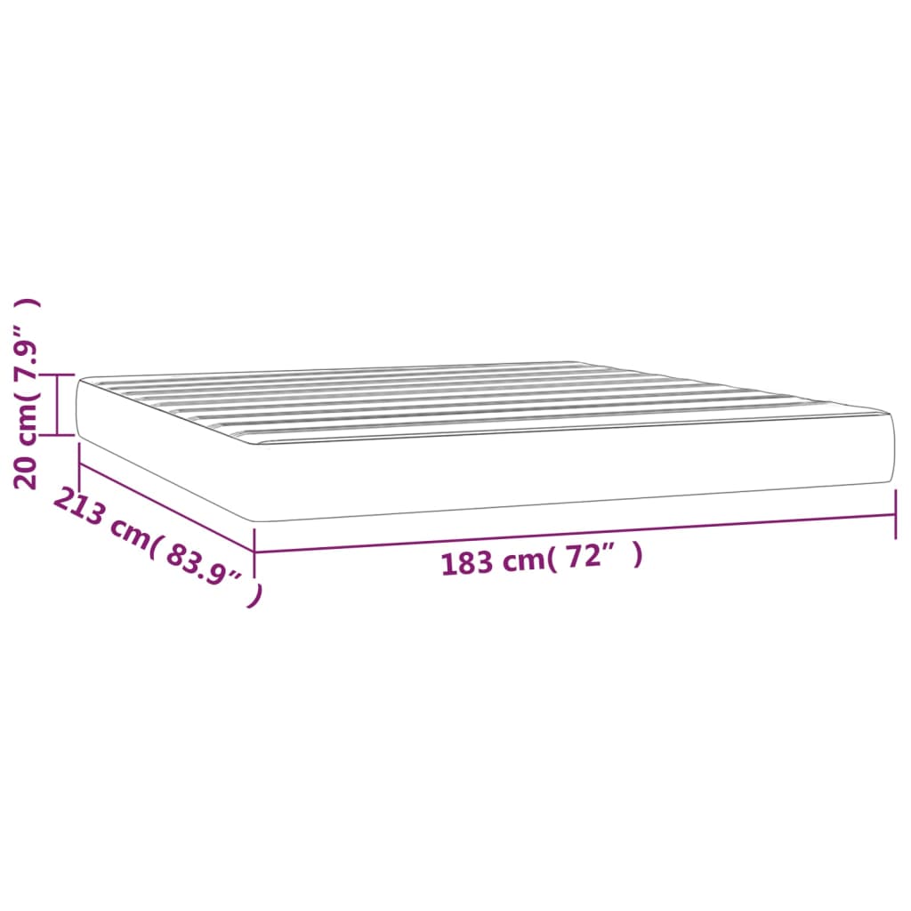 Taschenfederkernmatratze Mittel Hellgrau 100x203x20 cm Stoff