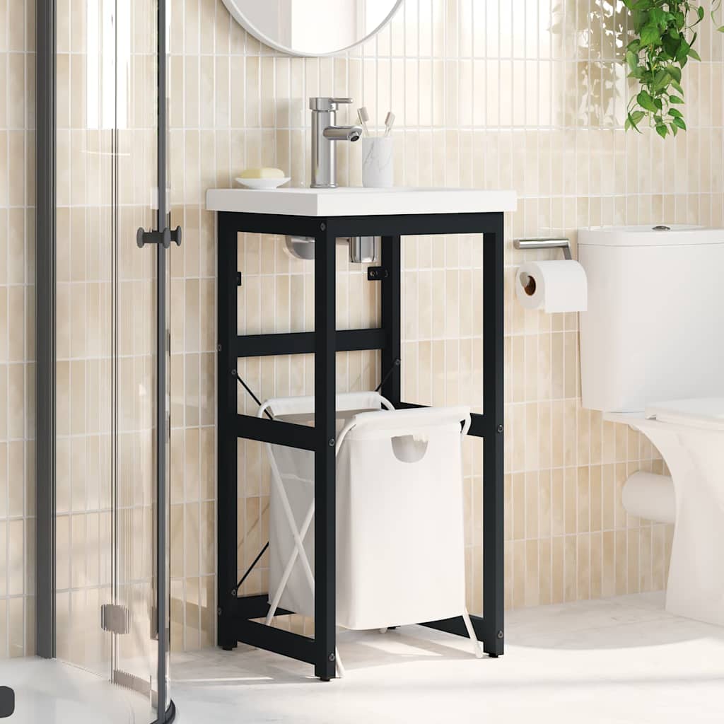 Badezimmer Waschtischgestell Weiß 40x38x83 cm Eisen