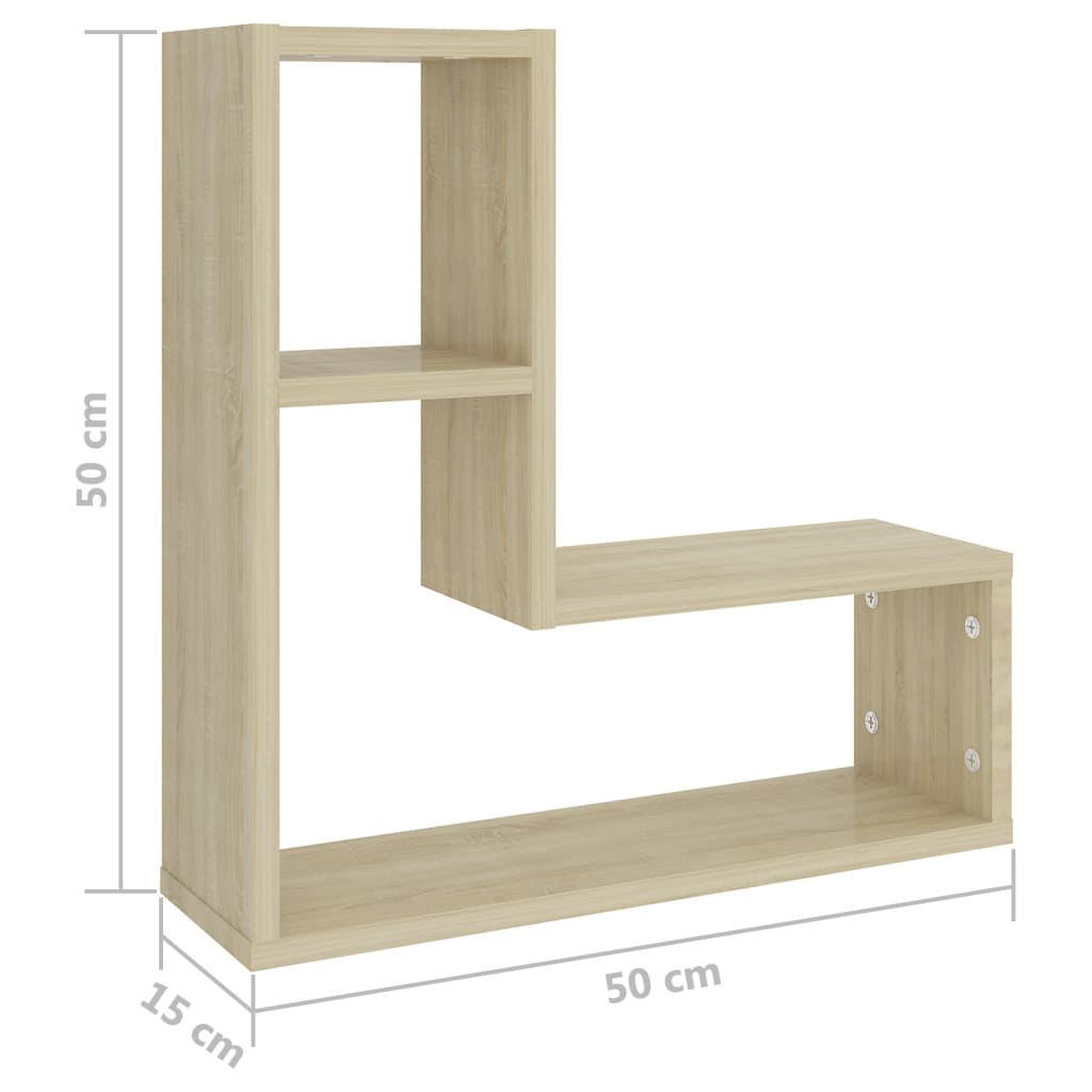 Wandregale 2 Stk. Weiß 50x15x50 cm Holzwerkstoff
