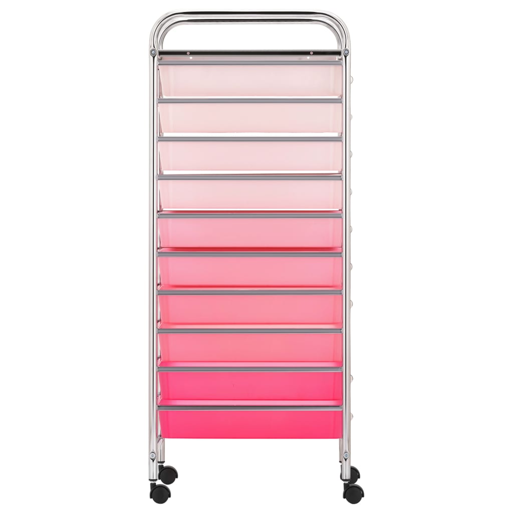 Schubladenwagen mit 4 Schubladen Rosa Kunststoff