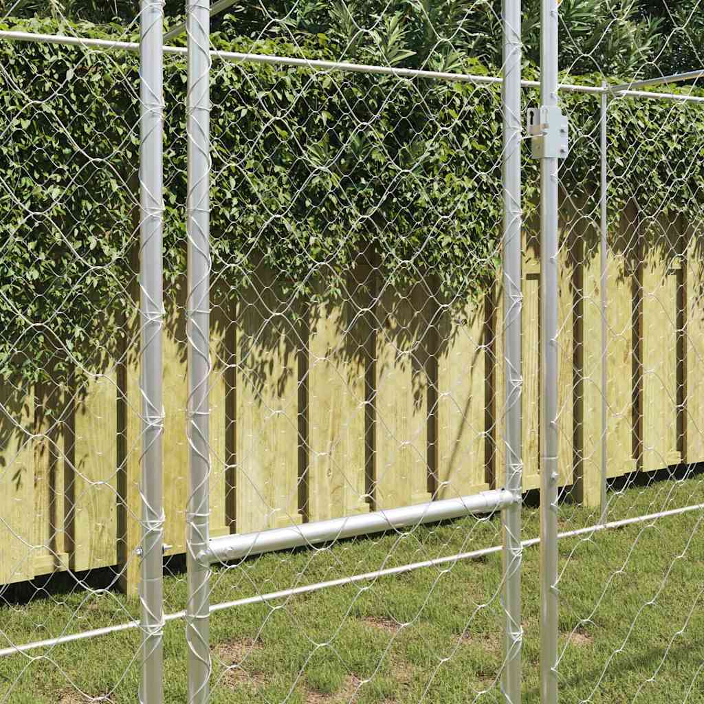 Hundezwinger mit Tür Grau 2x2x1,5 m Verzinkter Stahl
