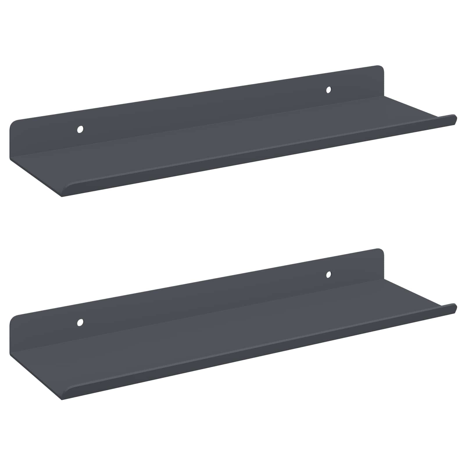 Schwebendes Regal 3 pcs Schwarz 40 x 9 x 2,5 cm Stahl