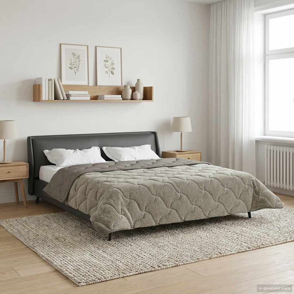 Winterbettdecke Gepolstert Anthrazit 135 x 200 cm