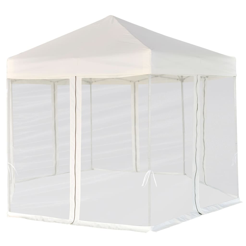 Hexagonal Pop-Up Zelt mit 6 Seitenwänden Dunkelblau 3,6x3,1 m