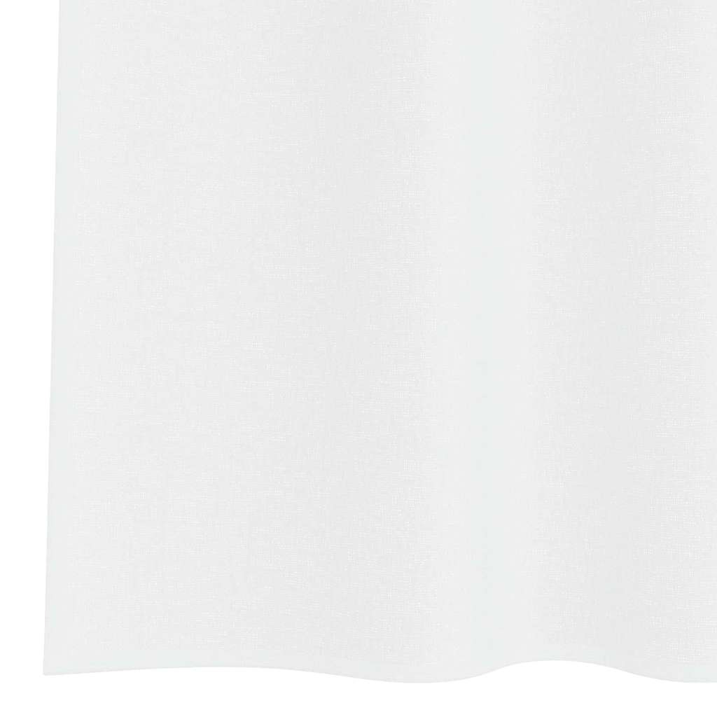 Voile-Vorhang mit Vorhängen 2 pcs Weiß 140 x 140 cm Polyester