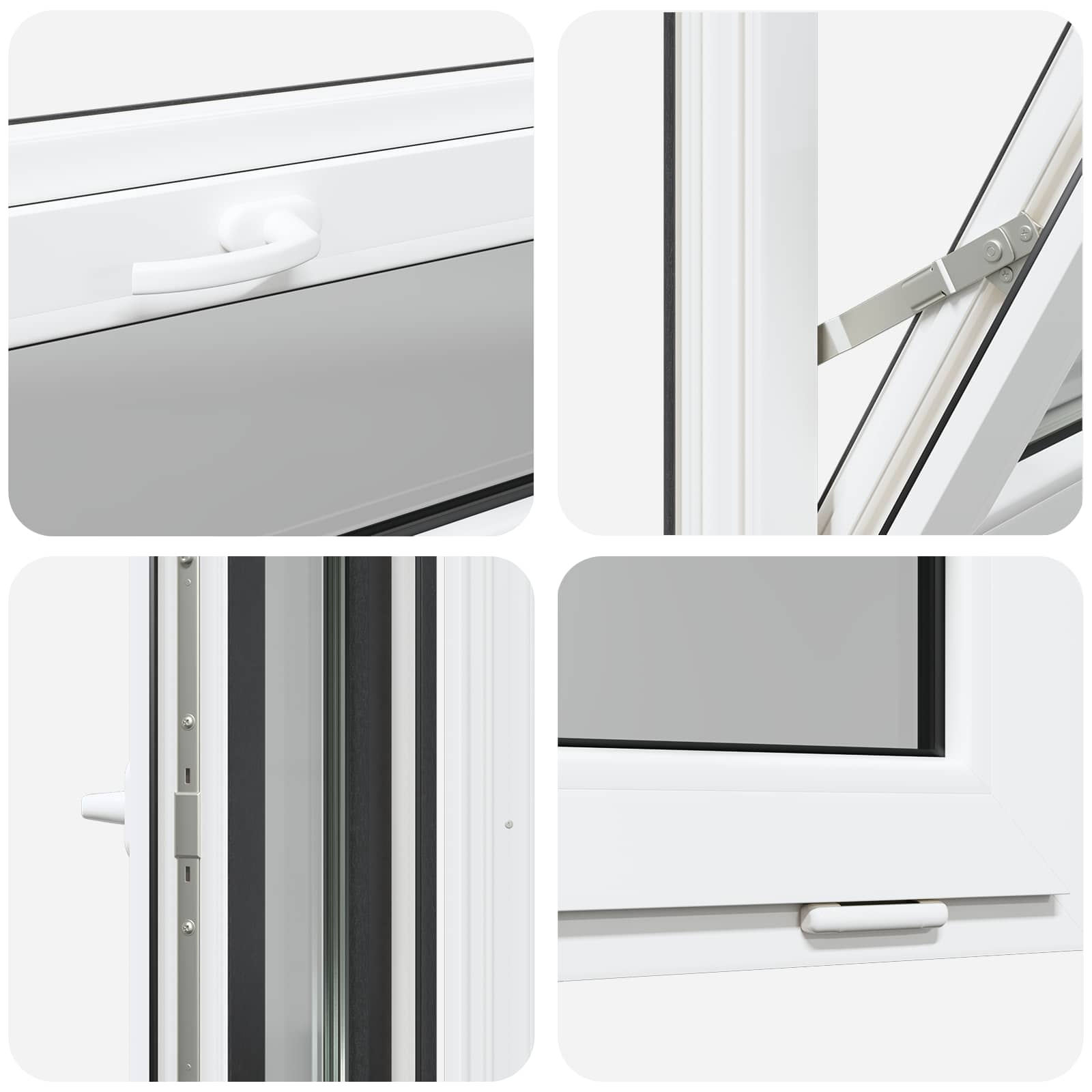Kellerfenster RISOR 60 x 40 cm PVC und Glas Weiß