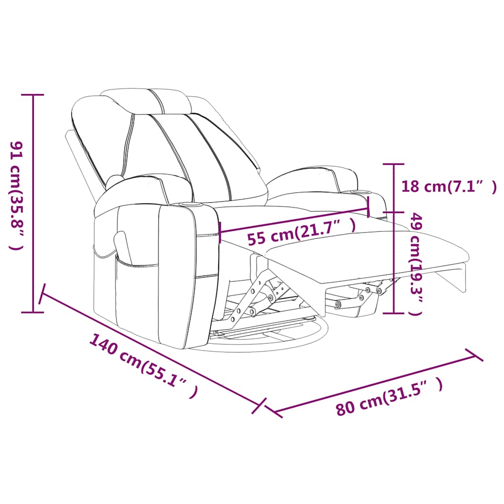 Massage-Schaukelsessel Schwarz Kunstleder