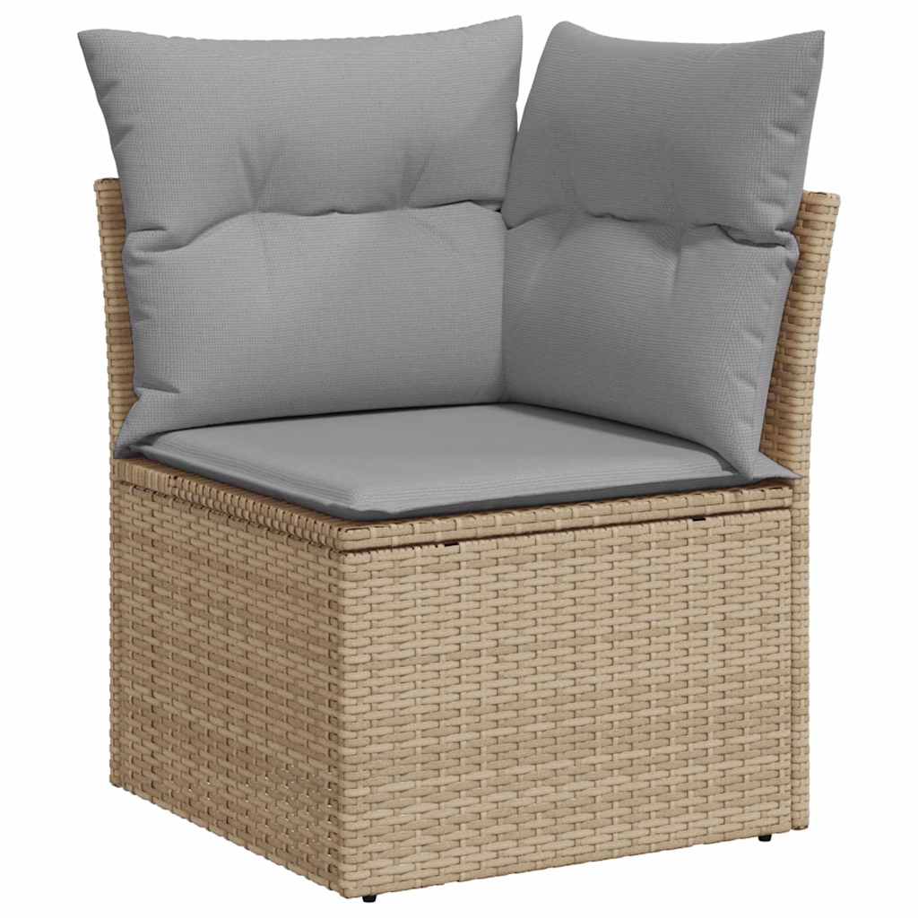 Garten Essgruppe mit Kissen 7 pcs Schwarz und Creme